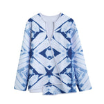 Tie Dye Shibori Pattern Print Long Sleeve Short Coat