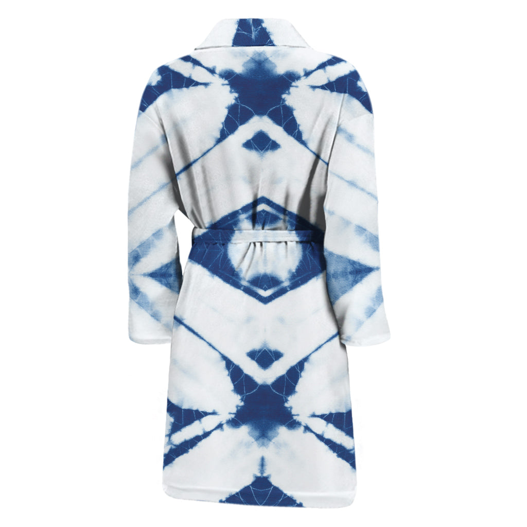 Tie Dye Shibori Pattern Print Men's Bathrobe