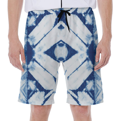 Tie Dye Shibori Pattern Print Men's Beach Shorts
