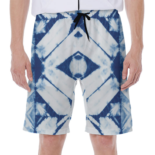 Tie Dye Shibori Pattern Print Men's Beach Shorts