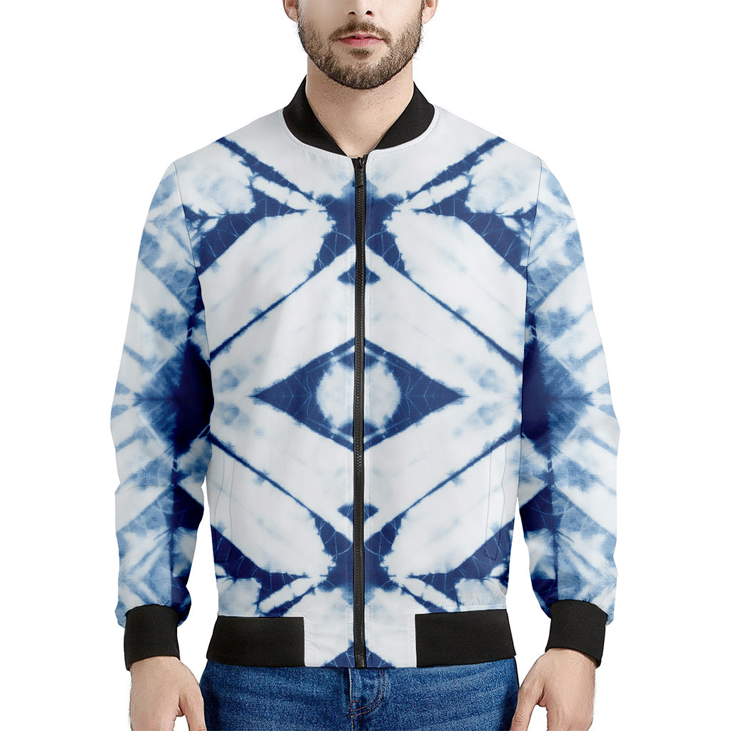 Tie Dye Shibori Pattern Print Men's Bomber Jacket