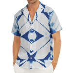 Tie Dye Shibori Pattern Print Men's Deep V-Neck Shirt