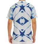 Tie Dye Shibori Pattern Print Men's Deep V-Neck Shirt