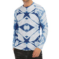 Tie Dye Shibori Pattern Print Men's Long Sleeve Rash Guard