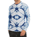 Tie Dye Shibori Pattern Print Men's Long Sleeve Rash Guard