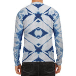 Tie Dye Shibori Pattern Print Men's Long Sleeve Rash Guard