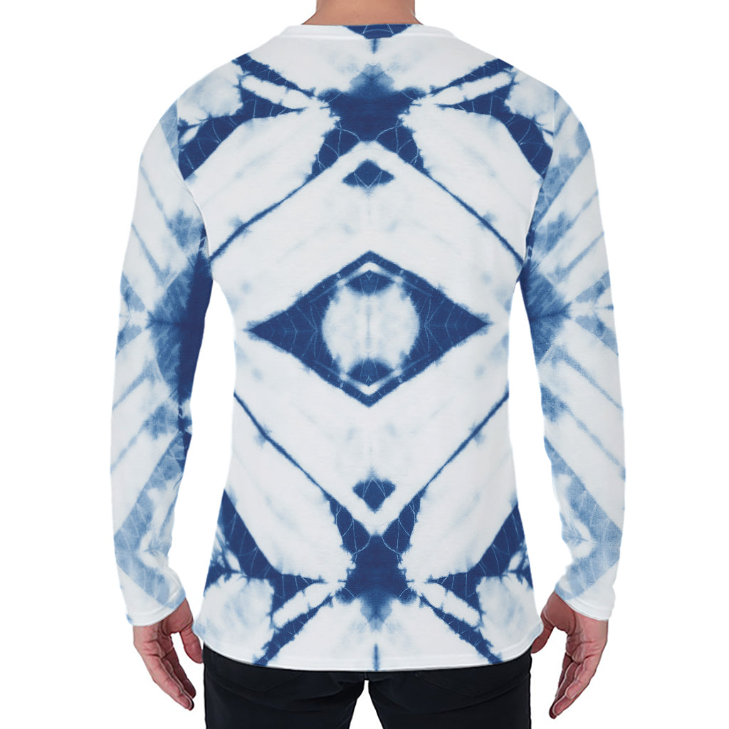 Tie Dye Shibori Pattern Print Men's Long Sleeve T-Shirt