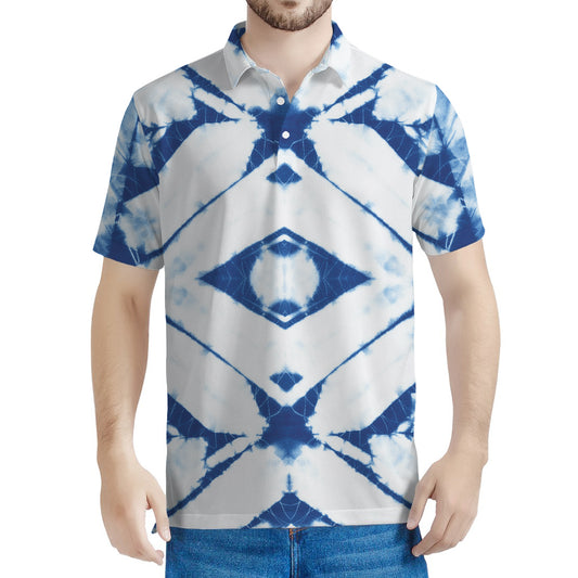 Tie Dye Shibori Pattern Print Men's Polo Shirt
