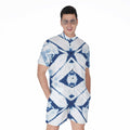 Tie Dye Shibori Pattern Print Men's Romper
