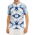 Tie Dye Shibori Pattern Print Men's Short Sleeve Rash Guard