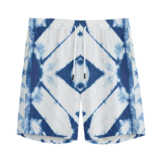 Tie Dye Shibori Pattern Print Men's Sports Shorts