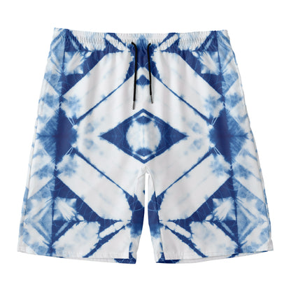 Tie Dye Shibori Pattern Print Men's Swim Trunks