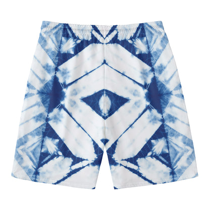 Tie Dye Shibori Pattern Print Men's Swim Trunks