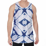 Tie Dye Shibori Pattern Print Men's Velvet Tank Top