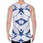Tie Dye Shibori Pattern Print Men's Velvet Tank Top