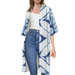 Tie Dye Shibori Pattern Print Open Front Beach Cover Up