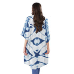 Tie Dye Shibori Pattern Print Open Front Beach Cover Up