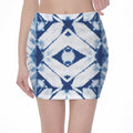 Tie Dye Shibori Pattern Print Pencil Mini Skirt