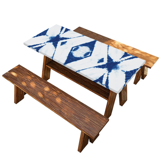 Tie Dye Shibori Pattern Print Picnic Table Cover
