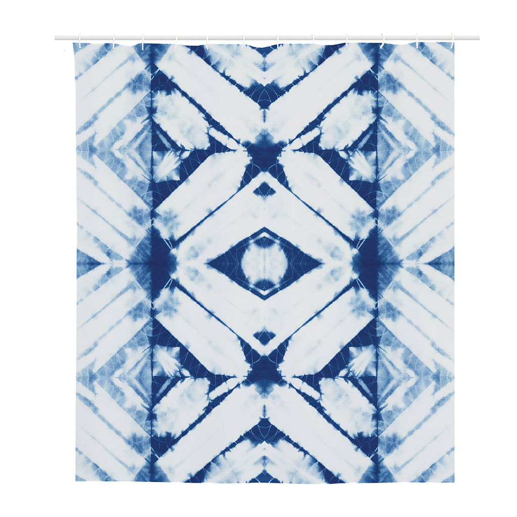 Tie Dye Shibori Pattern Print Polyester Shower Curtain
