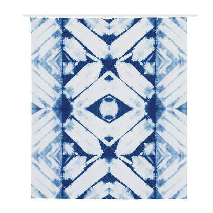 Tie Dye Shibori Pattern Print Polyester Shower Curtain