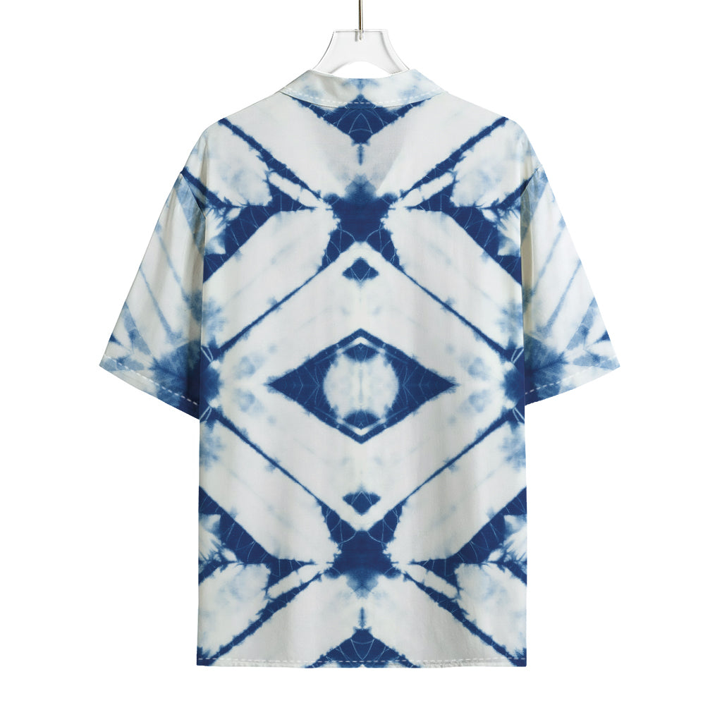 Tie Dye Shibori Pattern Print Rayon Hawaiian Shirt