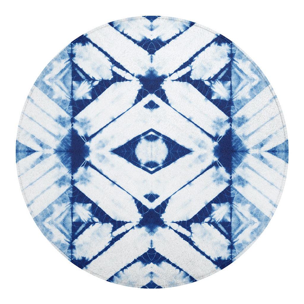 Tie Dye Shibori Pattern Print Round Blanket