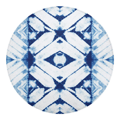 Tie Dye Shibori Pattern Print Round Blanket