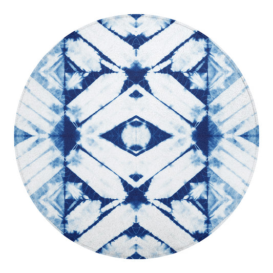 Tie Dye Shibori Pattern Print Round Blanket