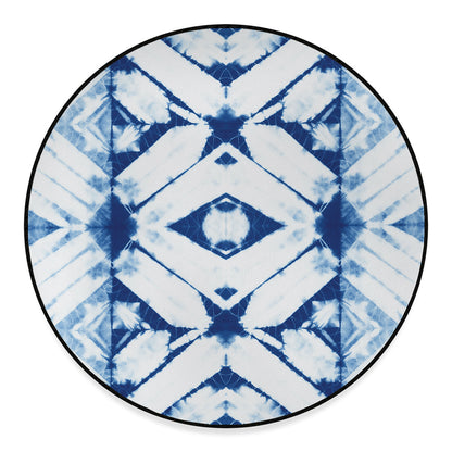 Tie Dye Shibori Pattern Print Round Floor Mat