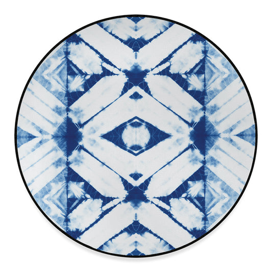Tie Dye Shibori Pattern Print Round Floor Mat
