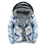 Tie Dye Shibori Pattern Print Sherpa Lined Zip Up Hoodie