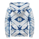 Tie Dye Shibori Pattern Print Sherpa Lined Zip Up Hoodie