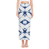 Tie Dye Shibori Pattern Print Side Slit Maxi Skirt