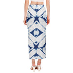 Tie Dye Shibori Pattern Print Side Slit Maxi Skirt