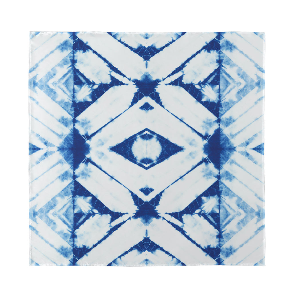 Tie Dye Shibori Pattern Print Silk Bandana