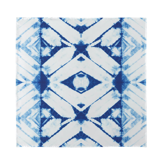 Tie Dye Shibori Pattern Print Silk Bandana