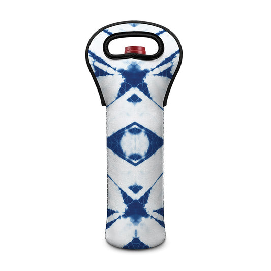 Tie Dye Shibori Pattern Print Single Neoprene Wine Tote