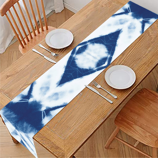 Tie Dye Shibori Pattern Print Table Runner