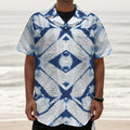 Tie Dye Shibori Pattern Print Textured Short Sleeve Shirt