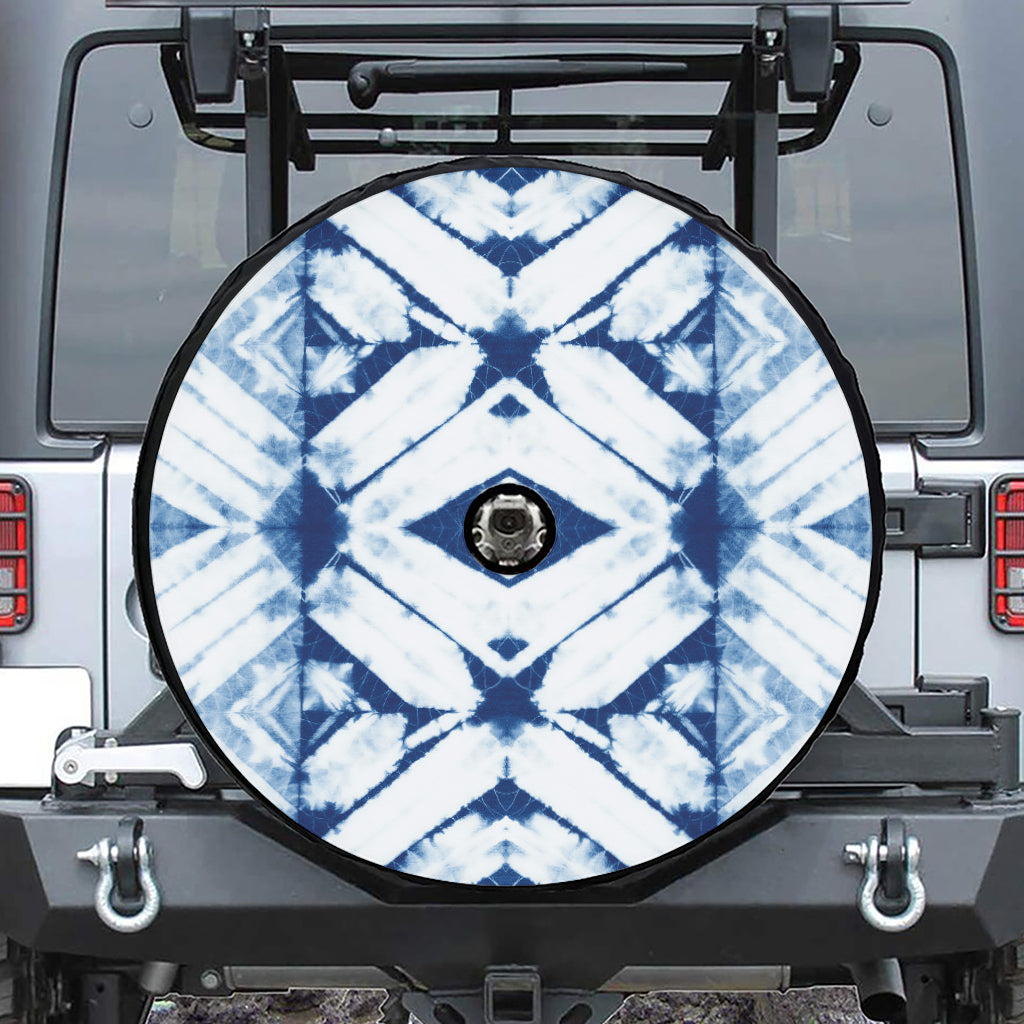 Tie Dye Shibori Pattern Print Tire Cover With Camera Hole