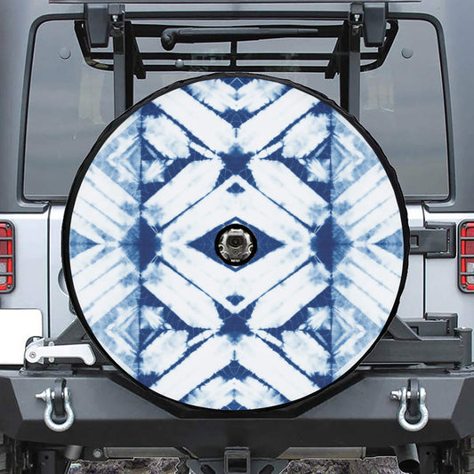 Tie Dye Shibori Pattern Print Tire Cover With Camera Hole