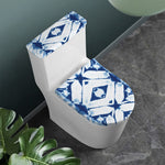Tie Dye Shibori Pattern Print Toilet Lid And Tank Cover Set