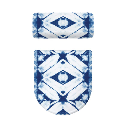 Tie Dye Shibori Pattern Print Toilet Lid And Tank Cover Set