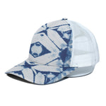 Tie Dye Shibori Pattern Print White Mesh Trucker Cap