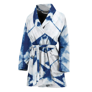 Tie Dye Shibori Pattern Print Women's Bathrobe