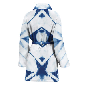 Tie Dye Shibori Pattern Print Women's Bathrobe