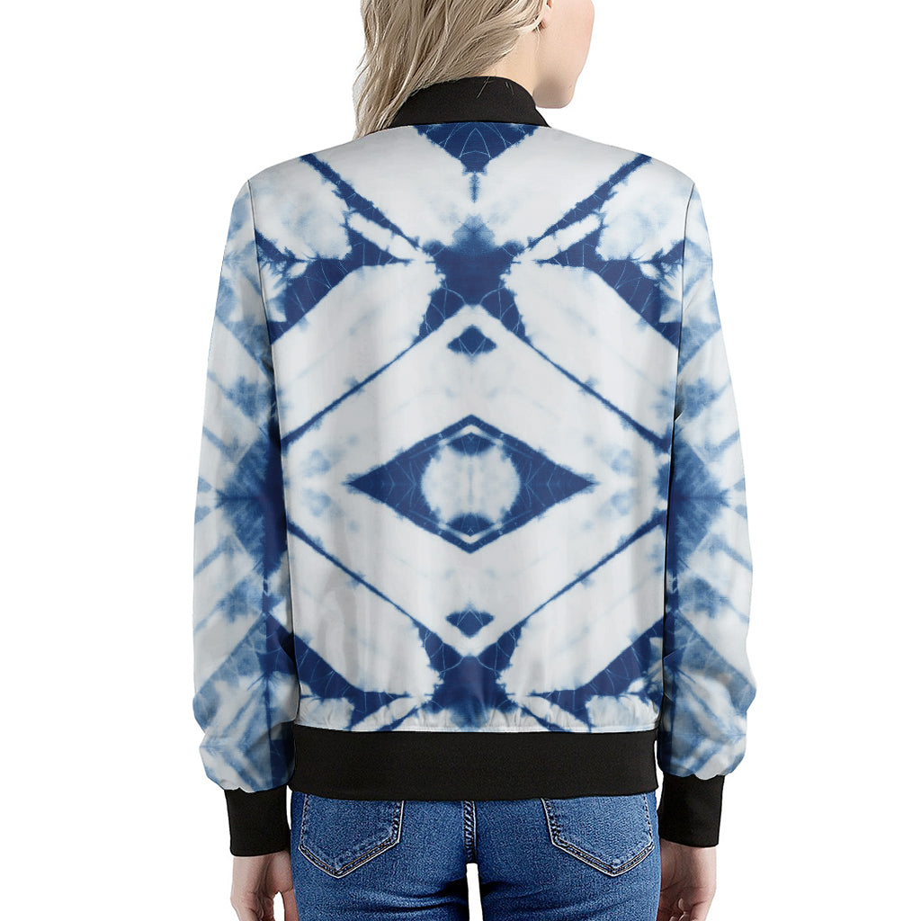 Tie Dye Shibori Pattern Print Women's Bomber Jacket