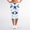 Tie Dye Shibori Pattern Print Women's Capri Leggings