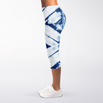 Tie Dye Shibori Pattern Print Women's Capri Leggings